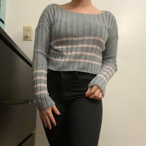 Garage cropper stripped sweater